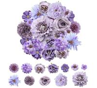 YDHfdc 38 Piezas Cabezas de Flores Artificiales Decoracion con 11 Estilos Flores de Tela 2-11cm Mixtos para DIY Manualidades Bodas Pastel Hogar Decoración