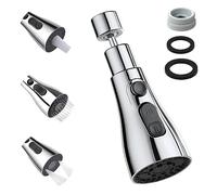 YDHfdc Aireador de Fregadero 360°Giratorio Aireador Grifo Cocina 3 Modos Fregadero Difusor con Adaptador para La Boquilla Del Grifo de Cocina FM22 (Plateado)