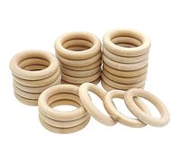 YDHfdc Anillos de Madera 24 Piezas Aros de Madera Natural 55mm Anillos de Madera Natural para Manualidades para Manualidades, Macramé, Decoración del Hogar, Fabricación de Joyas