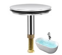 YDHfdc Tapon Bañera Universal 43mm Tapón Desague Lavabo Regulable en Altura Desague Bañera de Cromado Latón Tapón de Bañera Tapon Lavabo para Bañera, Lavabo