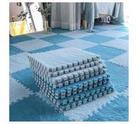 YDHSIKK Alfombra Puzzle Squares, Tapete Cuadrado de Espuma EVA Afelpada for Rompecabezas, 30x30 cm (12x12 Pulgadas), Paquete de 12, Multicolor, 0,6-1 cm(Light Blue+Dark Blue,1cm)