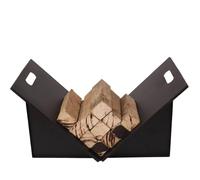 YDHSIKK Almacenamiento de leña para chimeneas, Leñero plegable for chimenea de interior y exterior, color negro, 70 x 40 x 34,5 cm