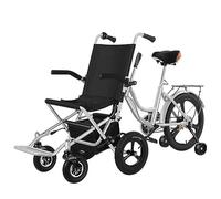 YDHSIKK Bicicleta de Tres Ruedas Andador Plegable de aleación de Aluminio for Personas Mayores con Carrito Trasero, Color Plateado