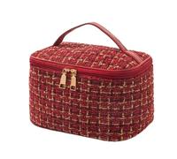 YDHSIKK Bolsa de maquillaje de gran espacio para almacenamiento de viaje, Red, Talla única