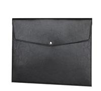 YDHSIKK Carpeta Tipo Bolsa, Bolsa organizadora de Documentos de Cuero sintético, 230 x 319 mm, Multicolor, Paquete de 2(Black)