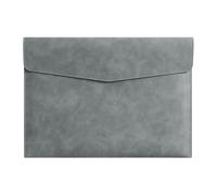 YDHSIKK Carpeta Tipo Bolsa, Bolsa organizadora de Documentos de Piel sintética con sobre, Color Gris, 331 x 240 mm, for Oficina, hogar y Viajes.