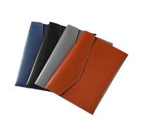 YDHSIKK Carpeta Tipo Bolsa, Carpeta de Cuero for Documentos, archivador, Estuche Tipo sobre, 34 x 23,5 cm, Multicolor, Piel sintética.(Grey)