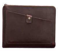 YDHSIKK Carpeta Tipo Bolsa, Cartera de Piel con Cremallera for Documentos, Tipo sobre, Multicolor, 35,5 x 1 x 25 cm(Coffee)