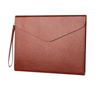 YDHSIKK Carpeta Tipo Bolsa, Organizador de Documentos de Cuero sintético A4, 330 x 252 mm, Negro/marrón, Varios Estilos, Paquete de 2(Brown,Style 2)