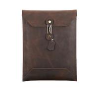 YDHSIKK Carpeta Tipo Bolsa, Portadocumentos de Cuero tamaño A4 Color café, Estilo Retro, for Oficina, Viajes, tabletas y portátiles.