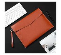 YDHSIKK Carpeta Tipo Bolsa, Portadocumentos de Cuero Tipo sobre, Carpeta A4, Bolsa de Almacenamiento de Cuero sintético, Multicolor, 33 x 24,3 cm(Brown)