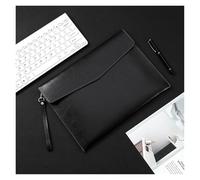 YDHSIKK Carpeta Tipo Bolsa, Portadocumentos de Cuero Tipo sobre, Carpeta A4, Bolsa de Almacenamiento de Cuero sintético, Multicolor, 33 x 24,3 cm(Black)