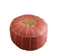 YDHSIKK decoración de Sala de Estar, Taburete Multiuso Puff Redondo de Piel sintética con cojín, sillón Decorativo, cómodo reposapiés(Pink)