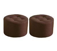 YDHSIKK decoración de Sala de Estar, Taburete Multiuso Reposapiés de Suelo cómodo for Interior y Exterior, puf otomano tapizado y Acolchado(Brown,32x32x35cm)
