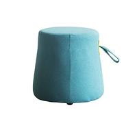 YDHSIKK decoración de Sala de Estar, Taburete Multiuso Reposapiés Redondo tapizado en Forma de Cubo, Taburete con Asiento Tipo Puff, Banco for Zapatos(Blue,39x33x35cm(15x13x14inch))