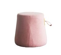 YDHSIKK decoración de Sala de Estar, Taburete Multiuso Reposapiés Redondo tapizado en Forma de Cubo, Taburete con Asiento Tipo Puff, Banco for Zapatos(Pink,39x33x35cm(15x13x14inch))