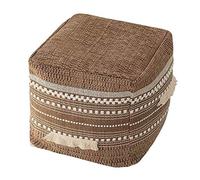 YDHSIKK decoración de Sala de Estar, Taburete Multiuso Reposapiés Tipo puf Tejido a Mano con Funda Lavable, Estilo Bohemio(E,35x35x35cm)