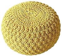 YDHSIKK decoración de Sala de Estar, Taburete Multiuso Sillón puf Tejido a Mano, Ideal for el salón y el Dormitorio.(Yellow,35x25cm(14x10inch))