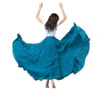 YDHSIKK Falda de Danza del Vientre, Falda de Baile lírico de Doble Capa con Cintura elástica de Gasa for actuaciones(Sky Blue,XX Large)