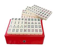 YDHSIKK Mah Jong 144 fichas grabadas y Caja de Entretenimiento for Viajes, hogar, Mano, Mahjong Chino