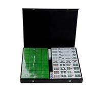 YDHSIKK Mah Jong Juego de Mahjong de 144 Piezas con Estuche de Almacenamiento. Mahjong Chino.(Green)