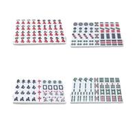 YDHSIKK Mah Jong Juego de Mahjong portátil for Viajes Familiares con 144 fichas grabadas(38mm)