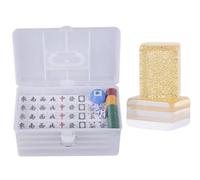 YDHSIKK Mah Jong Mahjong casero con 144 fichas enganchadas y Caja de plástico(Gold,42mm)