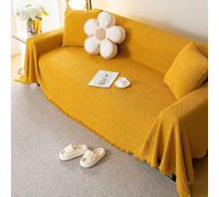 YDHSIKK Mantas para sofás, Mantas Grandes for sofá de 3 plazas, Antideslizantes, con borlas Decorativas, de Seersucker, extragrandes.(#34,180x400cm)