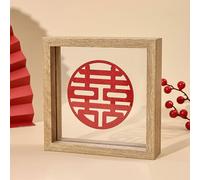 YDHSIKK Marco de Fotos, Marco de Fotos de Cristal de Doble Cara, Marco Flotante for Pared o Mesa, Multicolor, Varios tamaños.(Wood Color,Square 7 Inch [18 * 18cm])