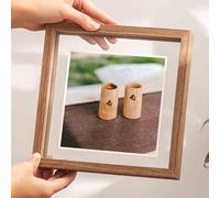 YDHSIKK Marco de Fotos, Marco de Fotos de Cristal Transparente de Doble Cara, Multicolor, Varios tamaños.(Wood Grain Color,Square 8 Inches)