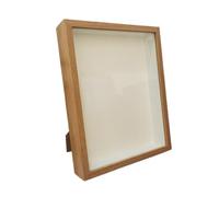 YDHSIKK Marco de Fotos, Marco de Fotos de Madera Tipo Caja de Sombra, 3 cm de Profundidad, Varios tamaños (de 6 a 10 Pulgadas), Multicolor.(Wood Color Frame,20.3x20.3 8inch)