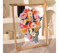 YDHSIKK Marco de Fotos, Marco de Fotos y Rompecabezas Transparente de Doble Cara, Multicolor, Varios tamaños.(Wood Grain Color,(Inner Diameter 38.5 * 52.5cm))