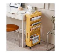 YDHSIKK Mesa de pie Organizador ordenado, 1 estantería extraíble de 5 Niveles for Libros y revistas(Yellow)