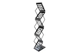 YDHSIKK Mesa de pie Organizador ordenado, Catálogo de estanterías información Plegables for Dar Publicidad a la estantería exhibición exposición Aterrizaje(Iron Black 6 Layers)