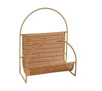 YDHSIKK Mesa de pie Organizador ordenado, Expositor de Estudio imitación ratán con asa práctica for periódicos