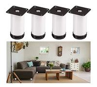 YDHSIKK Muebles Piernas 4 Patas de Acero Inoxidable for Muebles, Altura Ajustable de 0 a 30 mm, Patas de Mesa Redondas de Metal, for sofá, Armario, Armario, sillón, otomana(18cm/7.09in)