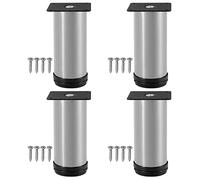 YDHSIKK Muebles Piernas Paquete de 4 Patas de Metal for Muebles, Patas de Escritorio Redondas, Altura Ajustable de 0 a 30 mm, con Tornillos de Montaje(50cm/19.69in)