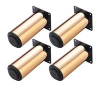 YDHSIKK Muebles Piernas Paquete de 4 Patas for Muebles, Patas Ajustables for gabinetes, Patas Redondas de Metal de Acero Inoxidable, Altura Ajustable de 0 a 10 mm(Rose Gold,15cm/5.91in)