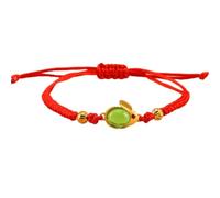 YDHSIKK pulsera Pulsera ajustable de 22 cm con abalorio de conejo del zodiaco Feng Shui con cuerda trenzada de calcedonia multicolor(Green Red White Yellow)