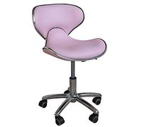 YDHSIKK Taburetes Hydraulic Adjustable Height Salon Stool 360 Swivel 5 Casters PU Leather Multicolor(Pink)
