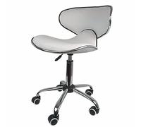 YDHSIKK Taburetes Hydraulic Adjustable Height Salon Stool 360 Swivel 5 Casters PU Leather Multicolor(White)
