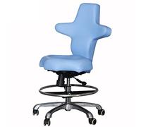 YDHSIKK Taburetes Silla Dental con Taburete médico, Asiento hidráulico Ajustable, 49-64 cm, giratoria, 5 Ruedas, Piel sintética, Color Azul