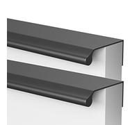 YDHSIKK Tiros de gabinete Tiradores ocultos for muebles, 2 unidades, de color negro, for armarios de dormitorio, armarios de cocina, invisibles, de aleación de aluminio(Length 500mm)