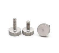 YDHSIKK Tornillos de moleteado, Tornillo de Pulgar de Cabeza Plana Grande moleteado de Acero Inoxidable 304, Clavo publicitario GB835 M3-M10, Paquete de 9(25mm,M6 1pc)