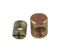 YDHSIKK Tuercas cilíndricas para Muebles, Pernos de Barril M8, Accesorios ranurados con Pasador Cruzado, M8x15/17, 5-50 Uds., Tuercas de Martillo con Orificio Horizontal(20pcs,M8x17(Slotted Zinc))