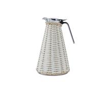 YDJIANCAI Jarra de Agua Fría de Acero Inoxidable, Jarra Aislante de Ratán, Doble Pared al Vacío Tejido a Mano - para Mesa de Comedor, Cafetería, Tienda de Bebidas(Color:Color-Blocked Style 1)