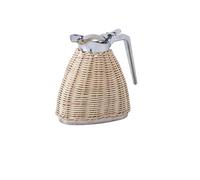 YDJIANCAI Jarra de Agua Fría de Acero Inoxidable, Jarra Aislante de Ratán, Doble Pared al Vacío Tejido a Mano - para Mesa de Comedor, Cafetería, Tienda de Bebidas(Color:Beige Style 2)