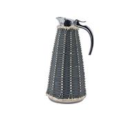 YDJIANCAI Jarra de Agua Fría de Acero Inoxidable, Jarra Aislante de Ratán, Doble Pared al Vacío Tejido a Mano - para Mesa de Comedor, Cafetería, Tienda de Bebidas(Color:Color-Blocked Style 2)