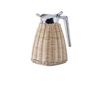 YDJIANCAI Jarra de Agua Fría de Acero Inoxidable, Jarra Aislante de Ratán, Doble Pared al Vacío Tejido a Mano - para Mesa de Comedor, Cafetería, Tienda de Bebidas(Color:Beige Style 1)