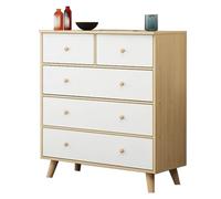 YDkjwjw Cómoda De 4 Cajones, Cómoda Compacta De Madera con Gran Capacidad De Almacenamiento, Ideal como Mesa Auxiliar De Sofá O Mesilla De Noche.(Satinwood+White,80x32x90cm)